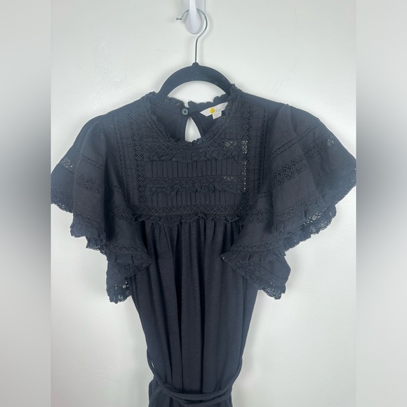 NWT Boden Black Trim Detail Flutter Sleeve Jersey Mini Dress Size 10 - Picture 8 of 11